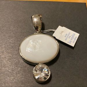 Lia Sophia White Crystal Necklace Pendant